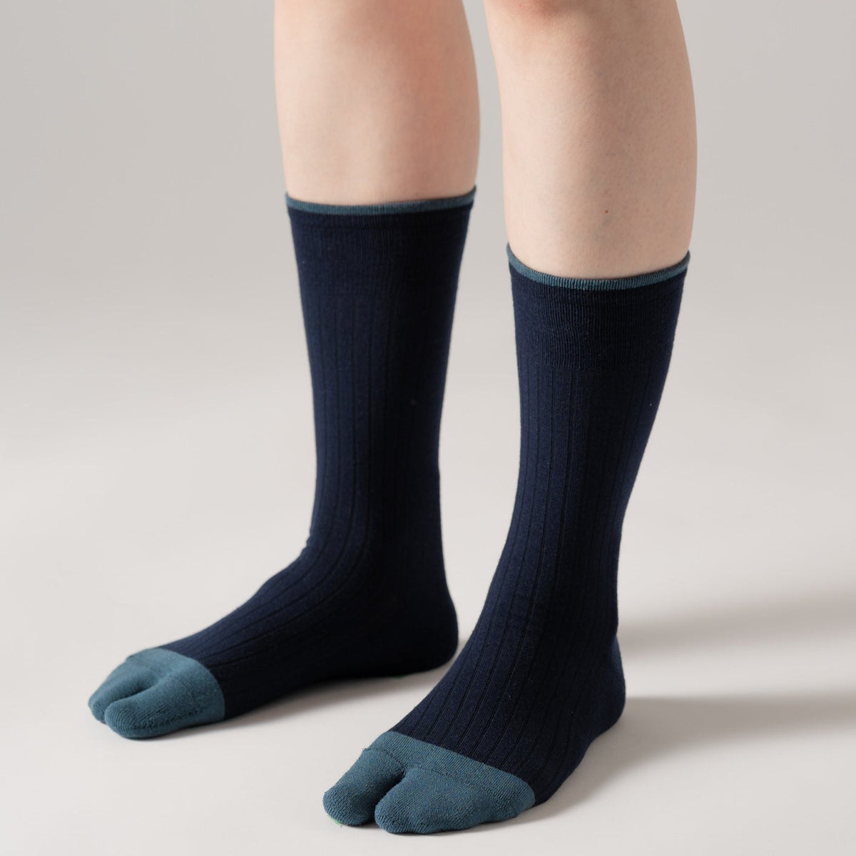 BICOLOR RIB SOCKS  MENS / NAVY