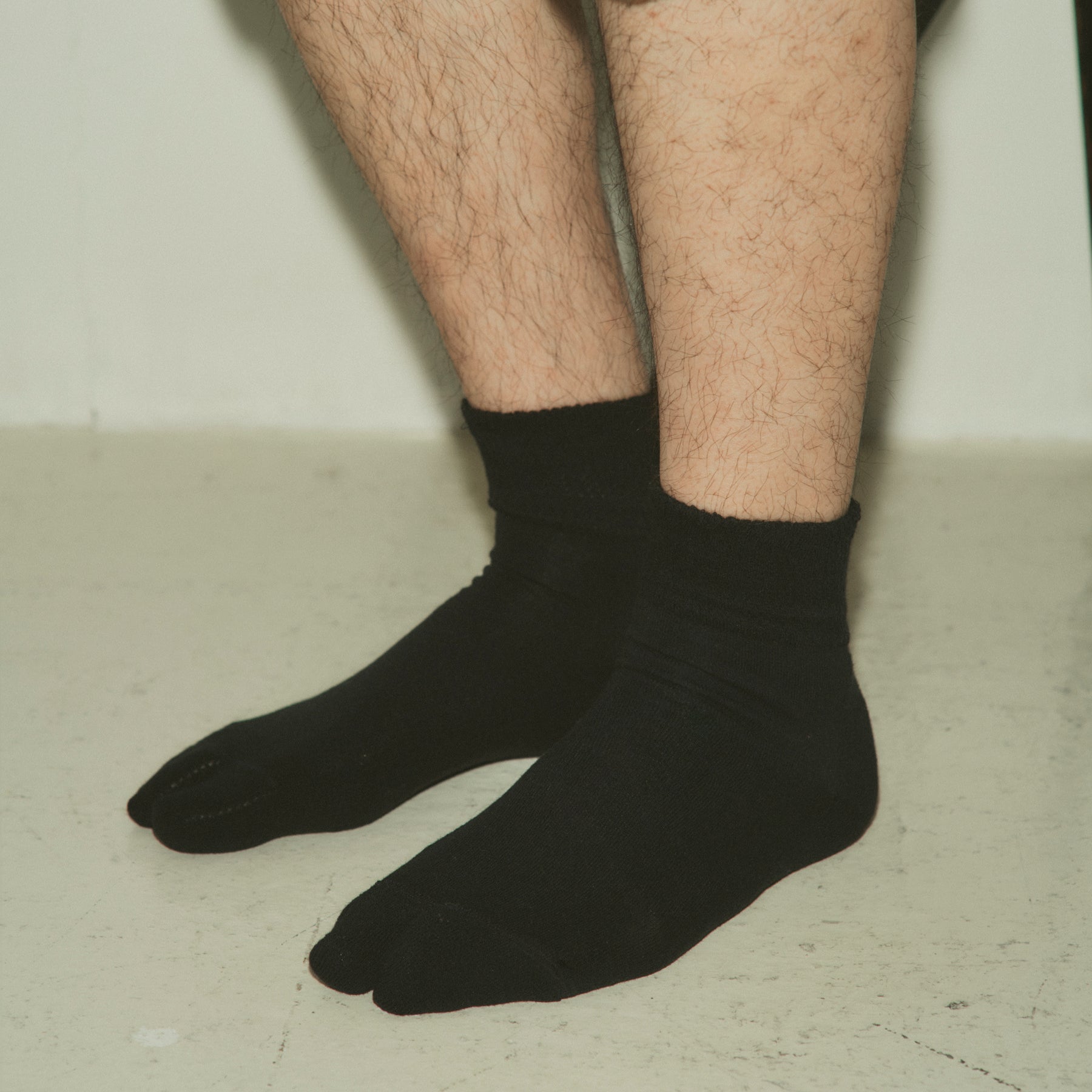 SHORT RIB SOCKS MENS / BLACK