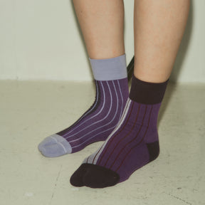 MULTI RIB SOCK WOMENS / PRUNE（PURPLE）