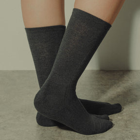 PLANE RIB SOCKS WOMENS / CHARCOAL