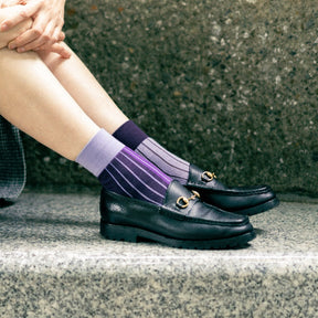 MULTI RIB SOCK WOMENS / PRUNE（PURPLE）