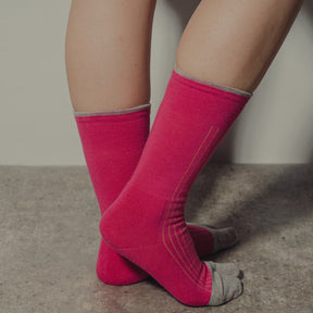 BICOLOR RIB SOCKS  WOMENS / COSMOS(PINK)